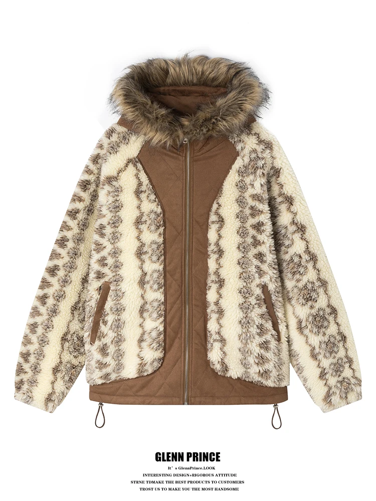 

Мужская хлопковая куртка Thiened Ethnic Sle Patchwork с меховым воротником GPstudio Merald, винтажное зимнее пальто