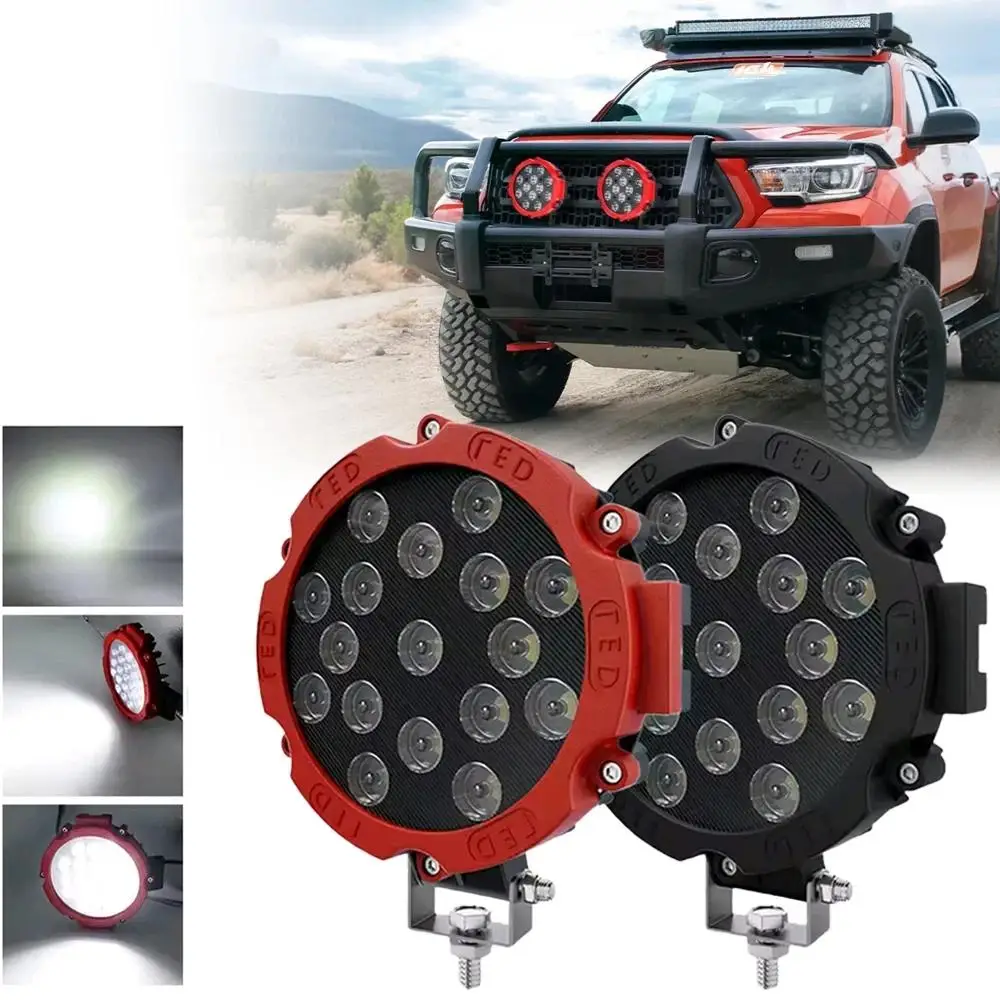 51W Bright LED Off-Road Work Light Led Spotlight Headlight Spot Lamp Automotive Car Accessories For Truck JEEP Hummer