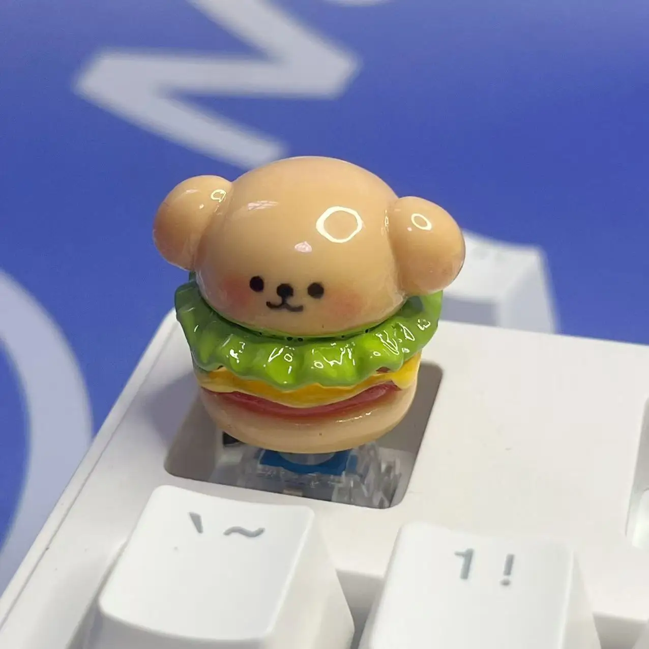 Cartoon creative cute couple dog burger keycap gift custom game mechanical keyboard universal keycap
