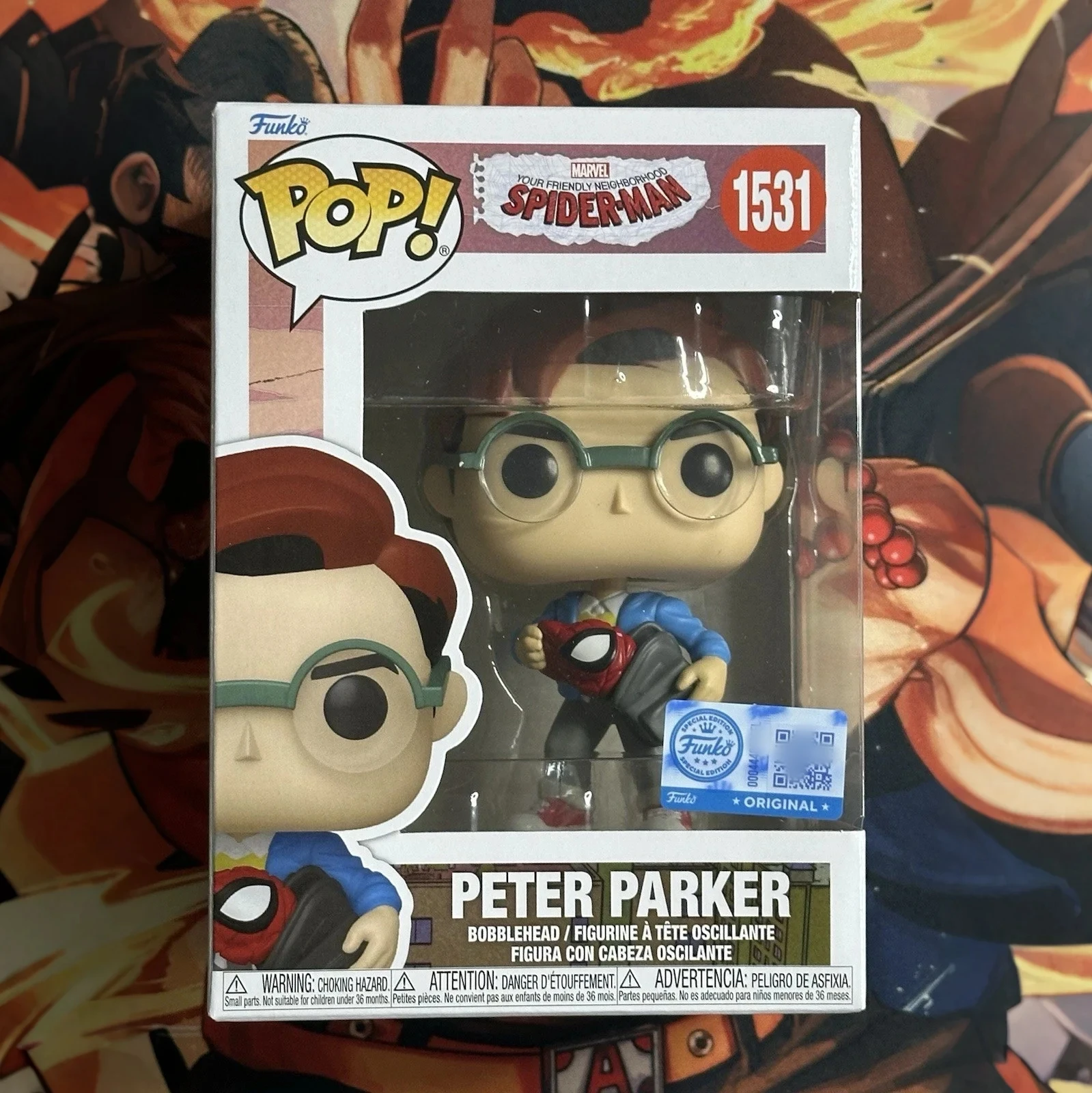 

Spider-Man Peter Parker #1531 Action Figures Funko Pop Marvel 4.2inch Vinyl Figure Collectible Limited Edition Model Toy Gift