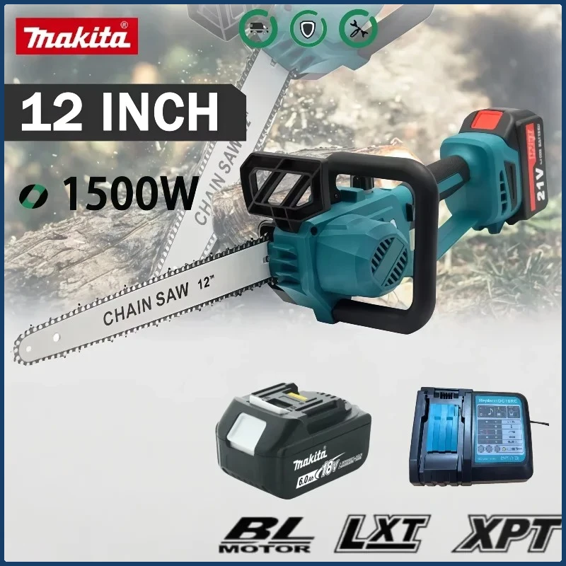 

Makita 18V 7000RPM Brushless Electric Chain Saw 600W Graden Pruning Power Cordless Handheld Chainsaw Tool