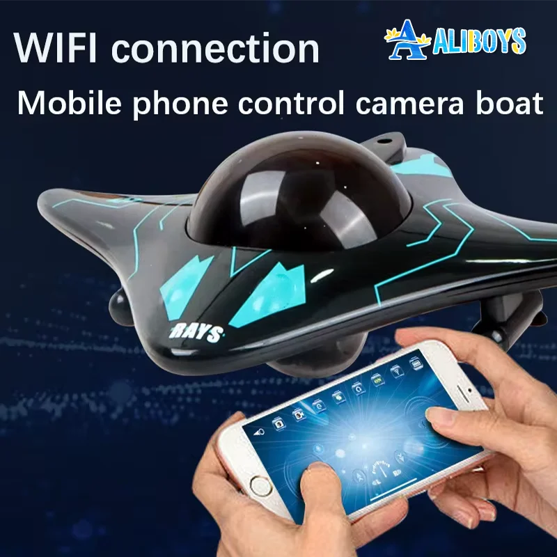 6CH RC Boat Submarine with Underwater Camera Remote Control Wifi FPV Remote Control Boats Radio Control Toys for Boys Kid Gifts