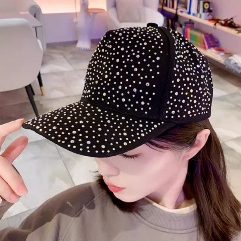 

Full Body Rhinestone Baseball Caps for Men Women Cotton Diamonds Snapback Hip Hop Cap Outdoor Travel All-match Caps Casquette