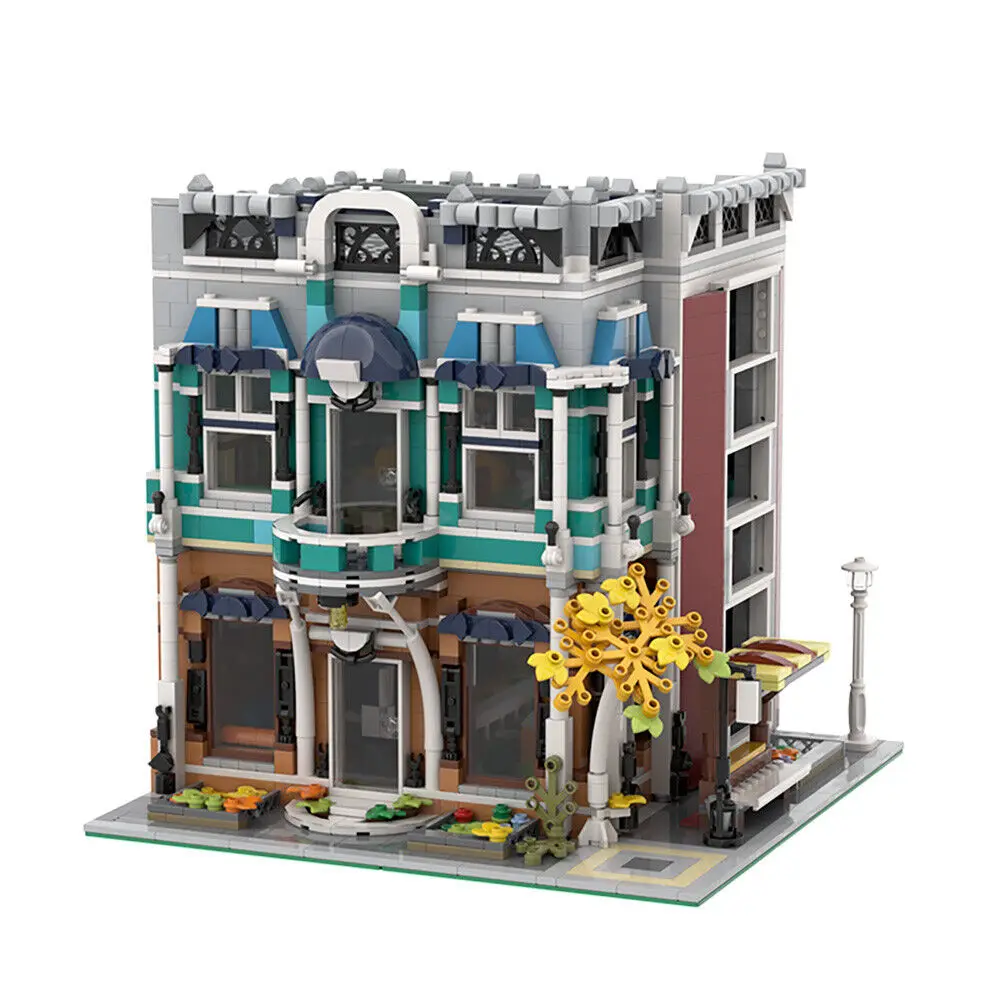 

Modular Building: Café / Library Model with Interior 2287 Pieces MOC Build