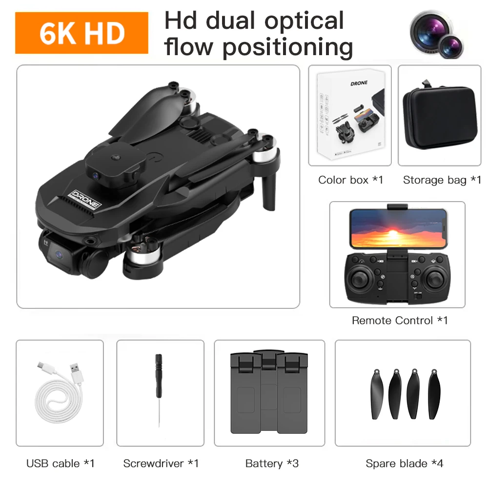 New F196 Drone Brushless Motor 4K HD Dual Camera WIFI FPV Dron 8K Professional Obstacle Avoidance Foldable Quadcopter Gift