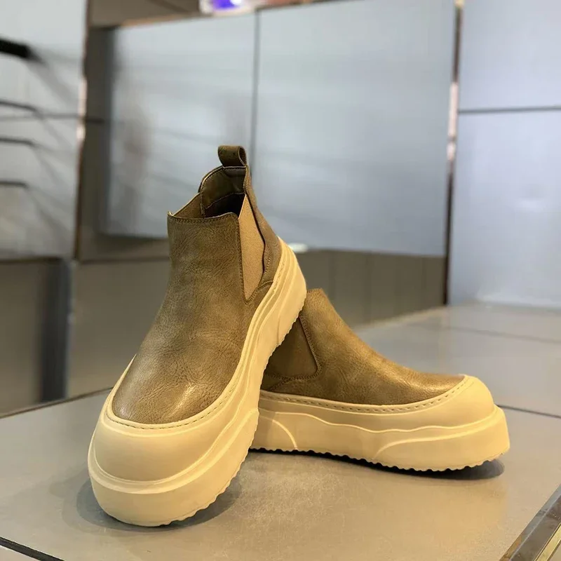 

Flat Heel Warm Casual Elegant Men‘s Booties 2025 Platform Ankle Boots for Man High Quality Chelsea Luxury Designer Shoes for Men