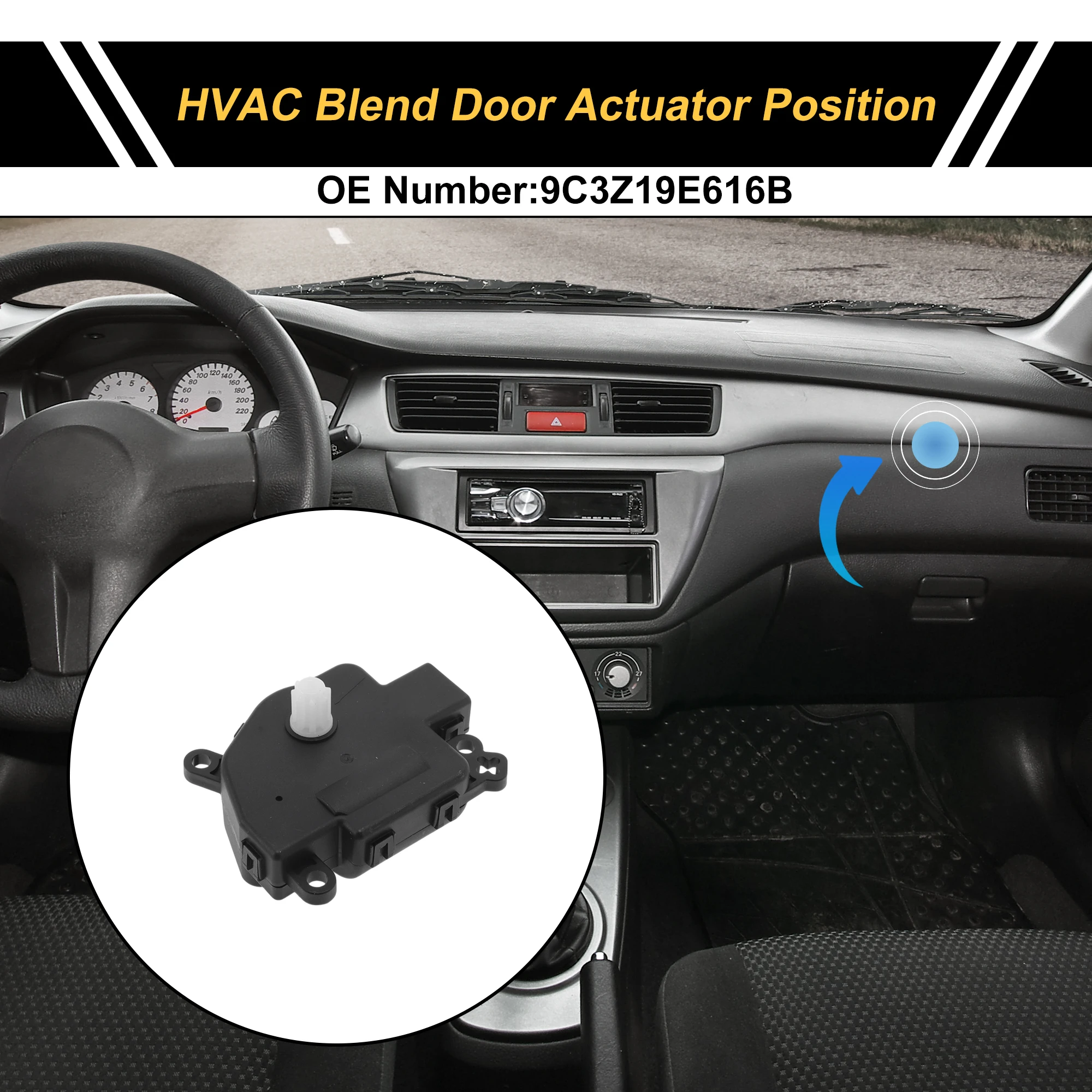 UXCELL HVAC Heater Blend Door Actuator Replacement for Ford F-250 Super Duty 2010 AC Heater Actuator No.9C3Z19E616B Air Door