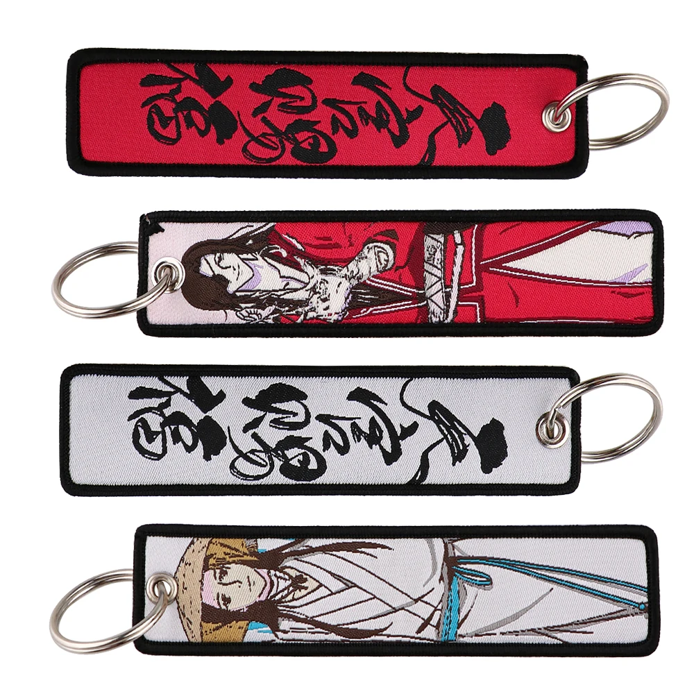 

Tian Guan Ci Fu Hua Cheng Xie Lian Anime Key Fobs Holder Embroidery Keychain for Motorcycles Key Ring Key Tag Accessories