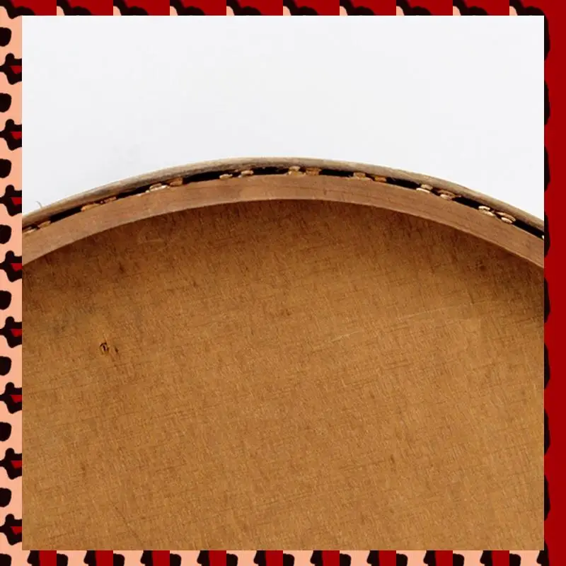 

A72P Rattan Woven Storage Basket Home Living Room Round Placing Tray For Fruit Bread Breathable Desktop Organizer