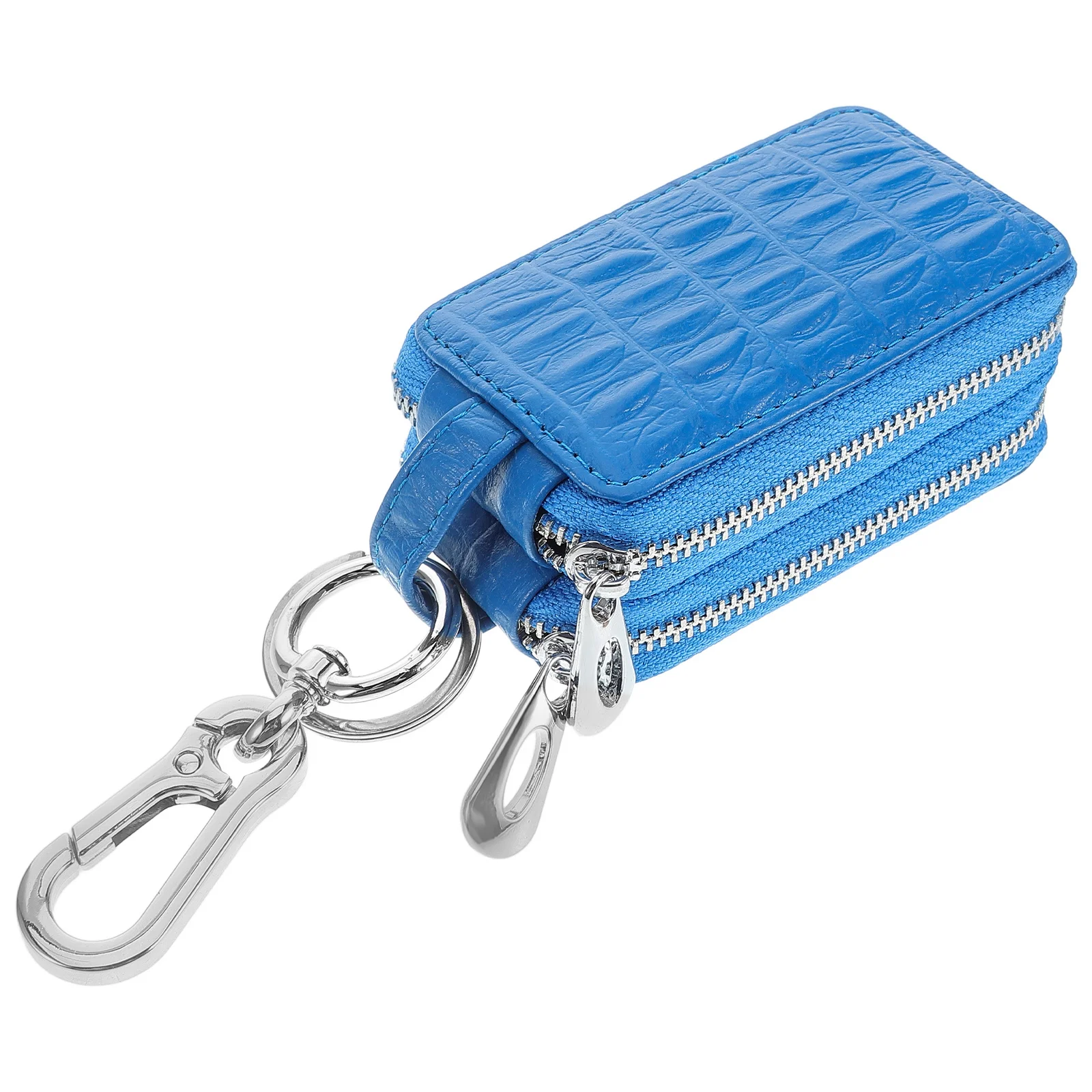 

Pattern Key Bag Double Layer Zipper Closure Portable Key Organizer Case for Car Keys Dust Scratch Resistant Keychain
