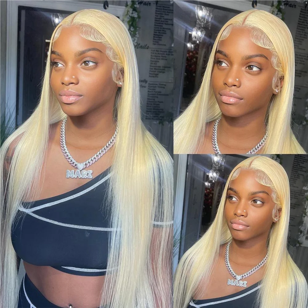 Luxediva 613 Color Blonde Bundles With 4x4 Lace Closure Human Hair Peruvian Honey Blonde Straight  Weave Bundles Remy Extension