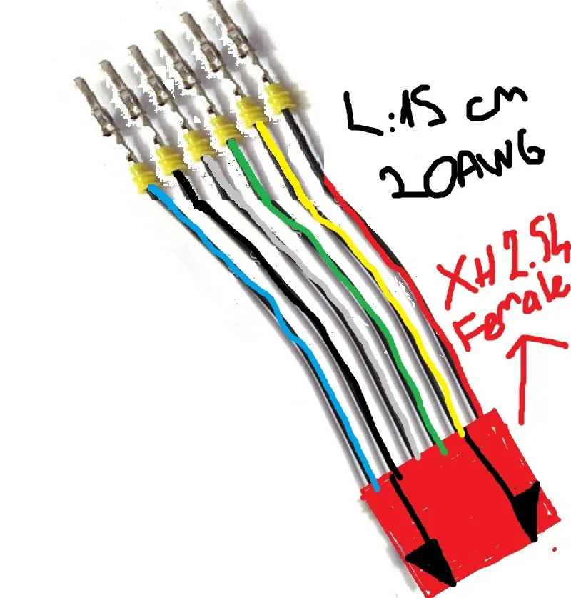 

15 см AVSS 20 AWG XH2.54 XH 2,54 мм 6-контактный двойной разъем «мама» и «мама»