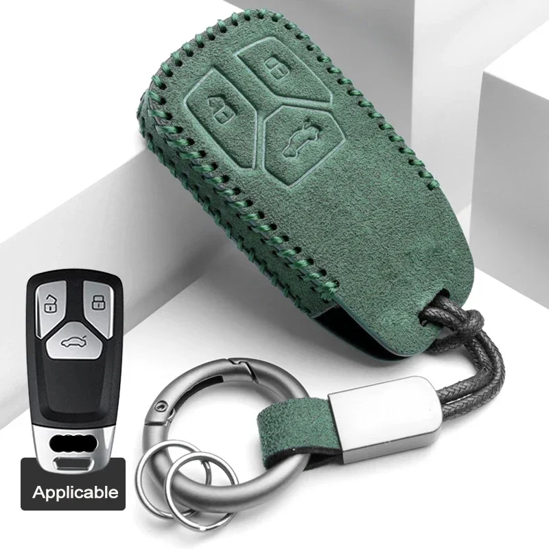 

Car Keys Case Cover for Audi A1 A3 A4 A5 A6 A7 A8 B6 B8 B9 C7 C8 Q2 Q3 Q5 Q7 RS3 RS4 RS5 RS7 Suede Car Remote Key Shell Keychain