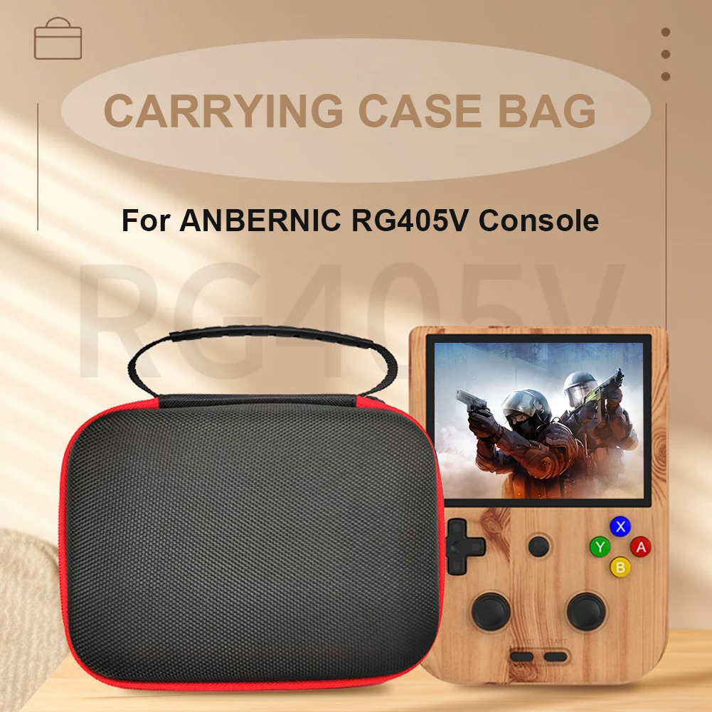 เคสพกพาสำหรับ Anbernic กระเป๋าคอนโซลเกม EVA แบบแข็ง RG405V แบบพกพากระเป๋าเครื่องเล่นวิดีโอเกมย้อนยุคที่มีที่จับกระเป๋าตาข่าย