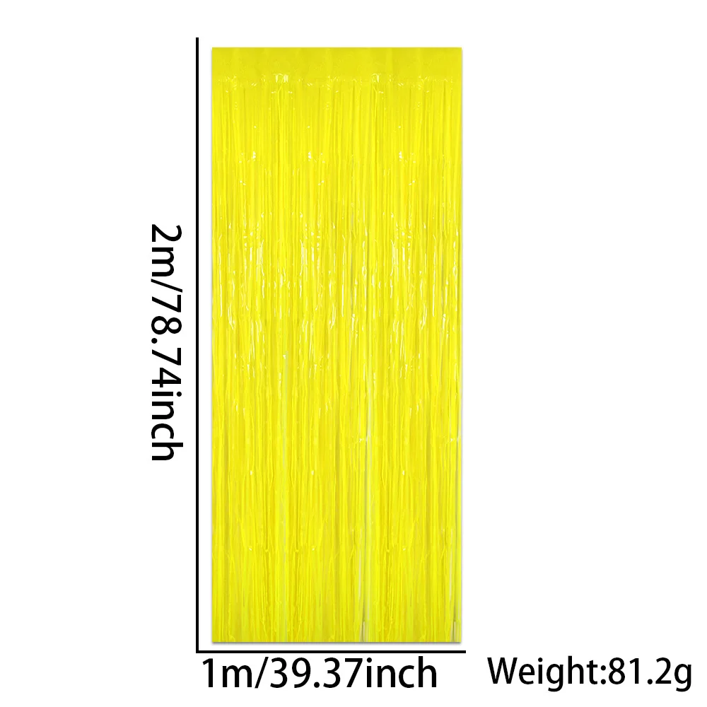 1 x 2M Fluoreszierende Makronen-Regenfalle-Folienvorhänge mit Quasten für Karneval, Party, Bar, Geburtstag, Hochzeit, Dekoration, Hintergrund-Requisiten – Detail 16