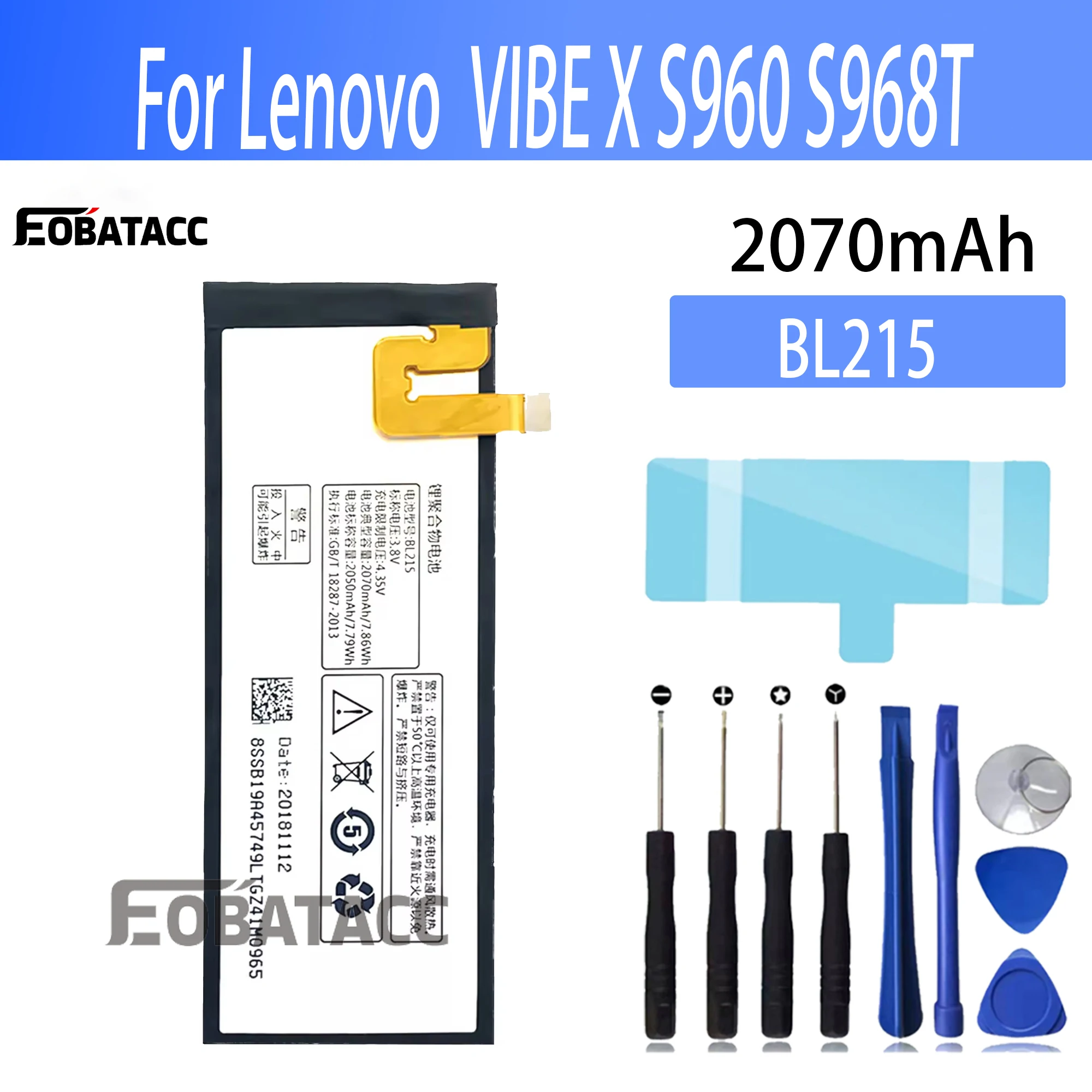 

100% New Original Battery BL215 For lenovo VIBE X S960 S968T Battery + Free Tools