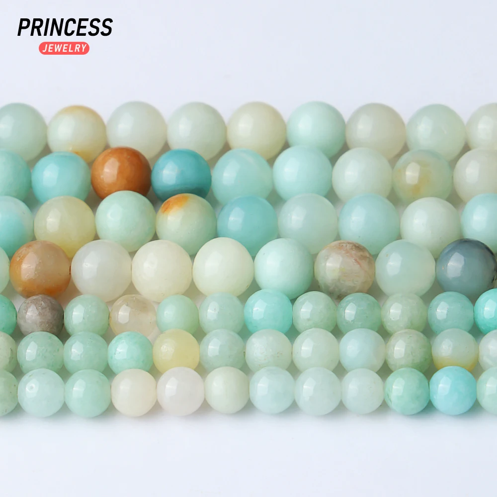 A++ Natural Colorful Amazonite Loose Stone Beads for Jewelry Making Charm Bracelet Necklace DIY Accessories 15