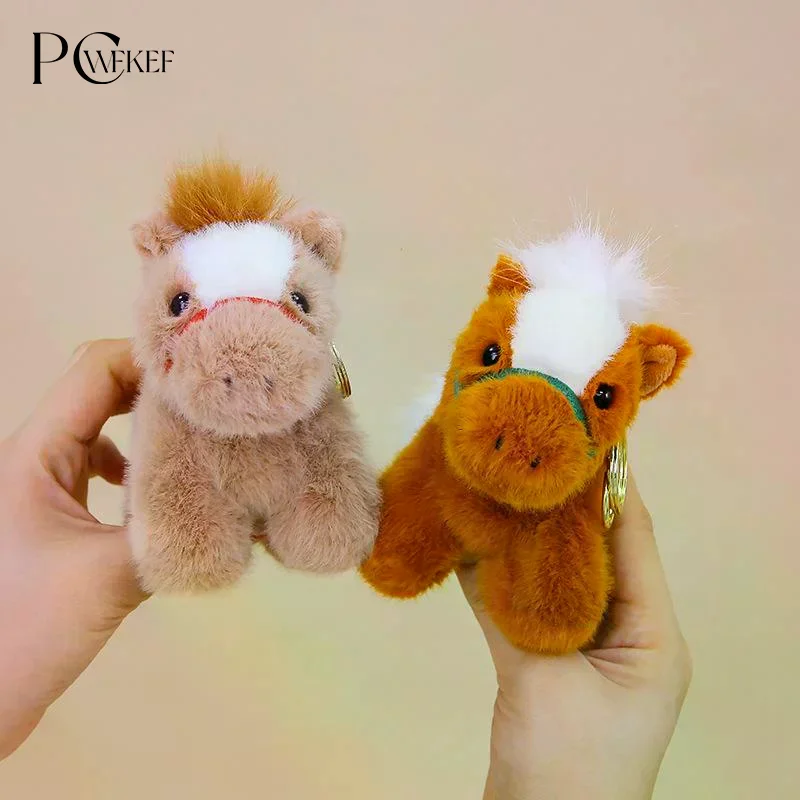 Chaveiro de Pelúcia Cavalo do Zodíaco Fofo, Boneco de Pelúcia Kawaii, Pingente para Bolsa, Decoração para Mochila, Presente de Ano Novo