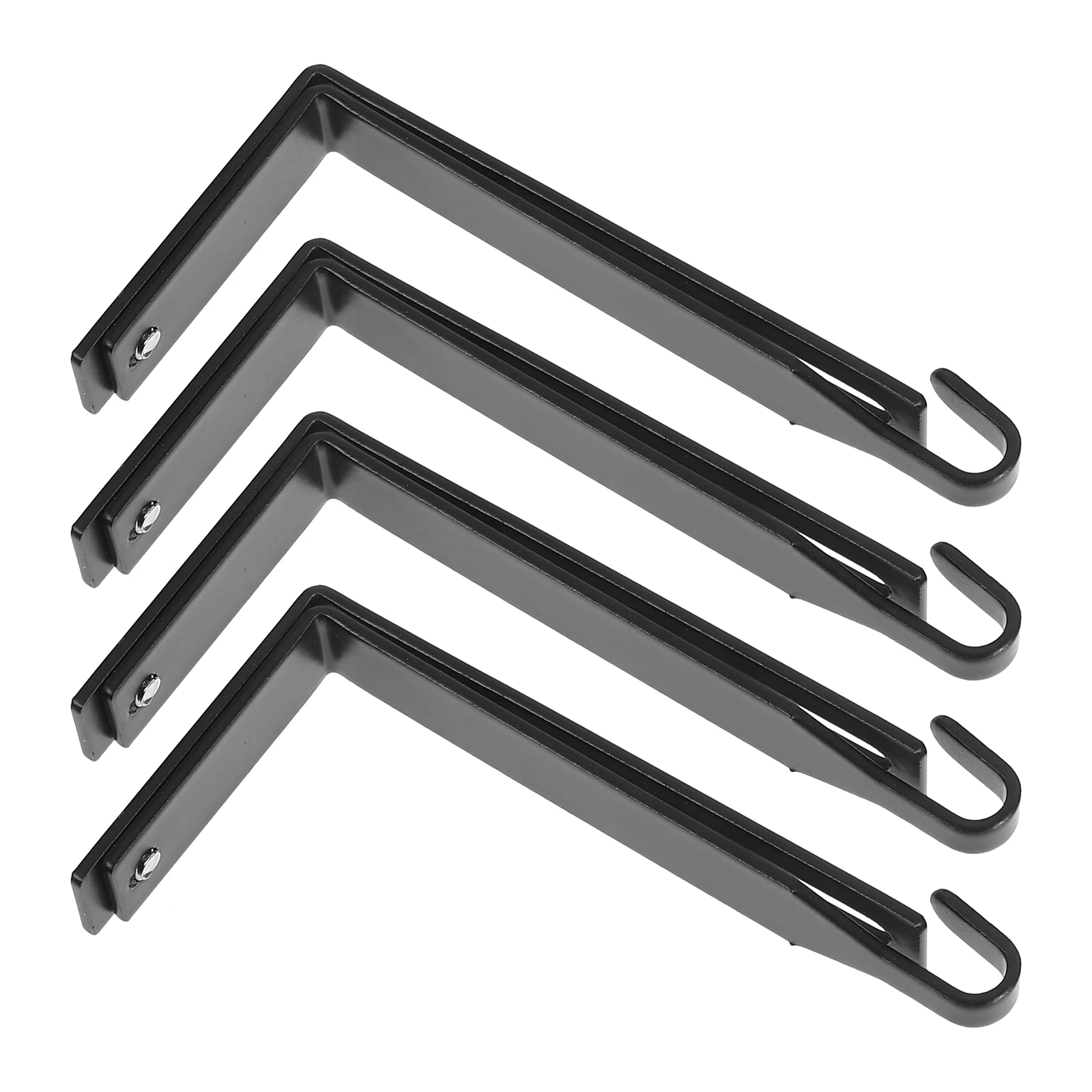

4pcs Metal Hooks 37-55mm Adjustable Black Small Hooks for Door Cabinet Storage Hat Bag Scarf Home Office Wardrobe