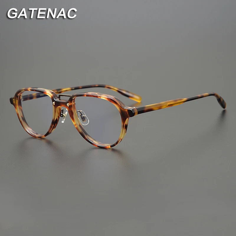 

Vintage Acetate Glasses Frame Men Retro Myopia Prescription Optical Eyeglasses Frame Women Luxury Brand Handmade Korea Eyewear