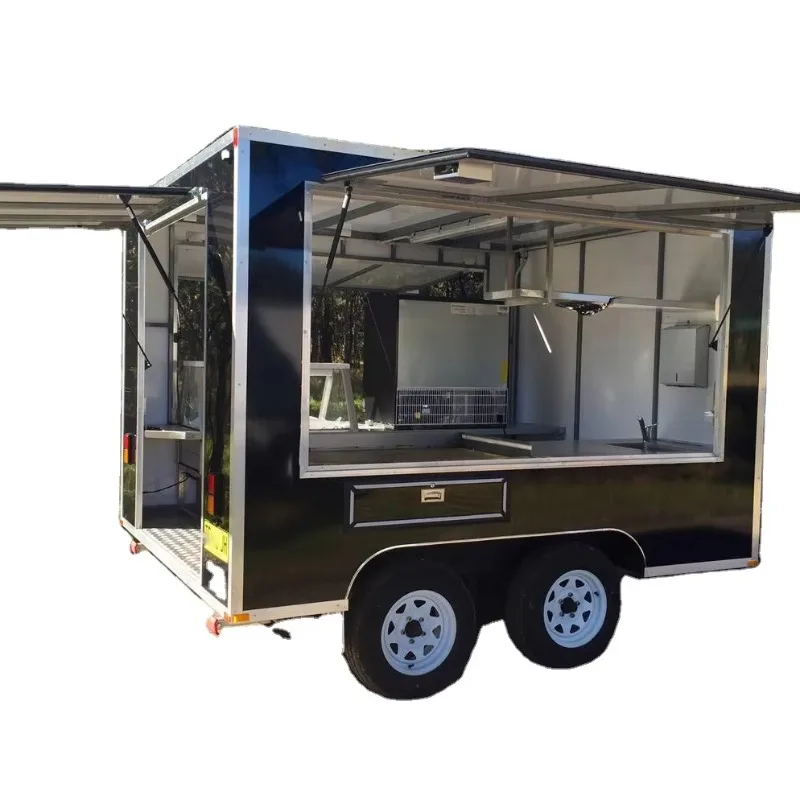 Mobile Food Truck & Prefab Container Restaurant Aluminium Oxide Fully Equipped Sandwich Taco Coffee Food Trailers