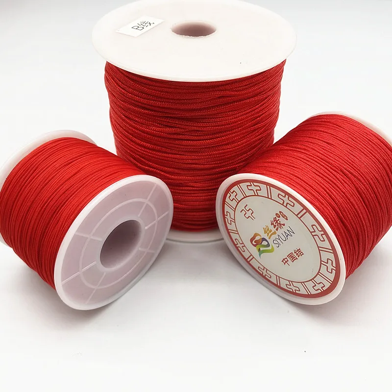 New 10meters/lot.0.4/0.6/ 0.8/1.0/1.5mm Red Nylon Cord Beading Thread for DIY Bracelets Jewelry Making