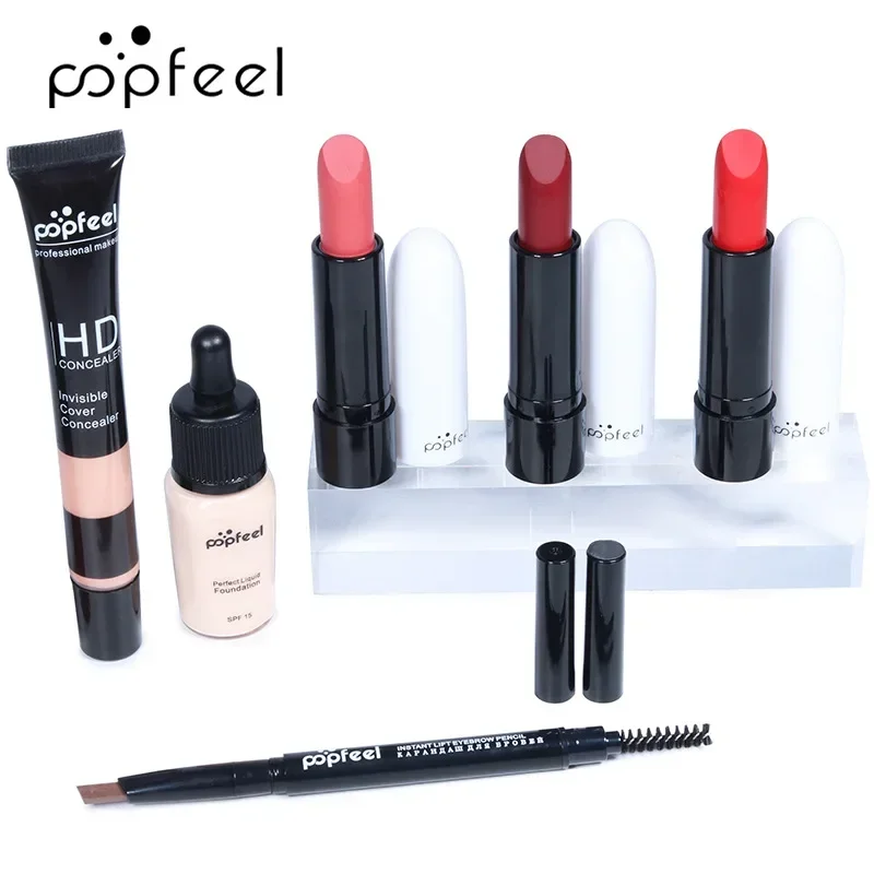 Best-Selling Popfeel Make Up Kit Full Set All in One Eyebrow Eyeliner Lipstick Lip Gloss Tint Concealer Luxe Sets Gift Women New