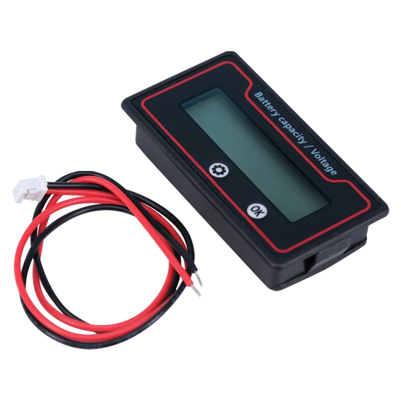 Digital lithium battery voltage meter Lead acid Lithium iron phosphate 12v12.6V48V60V72V can set the low battery warning limit