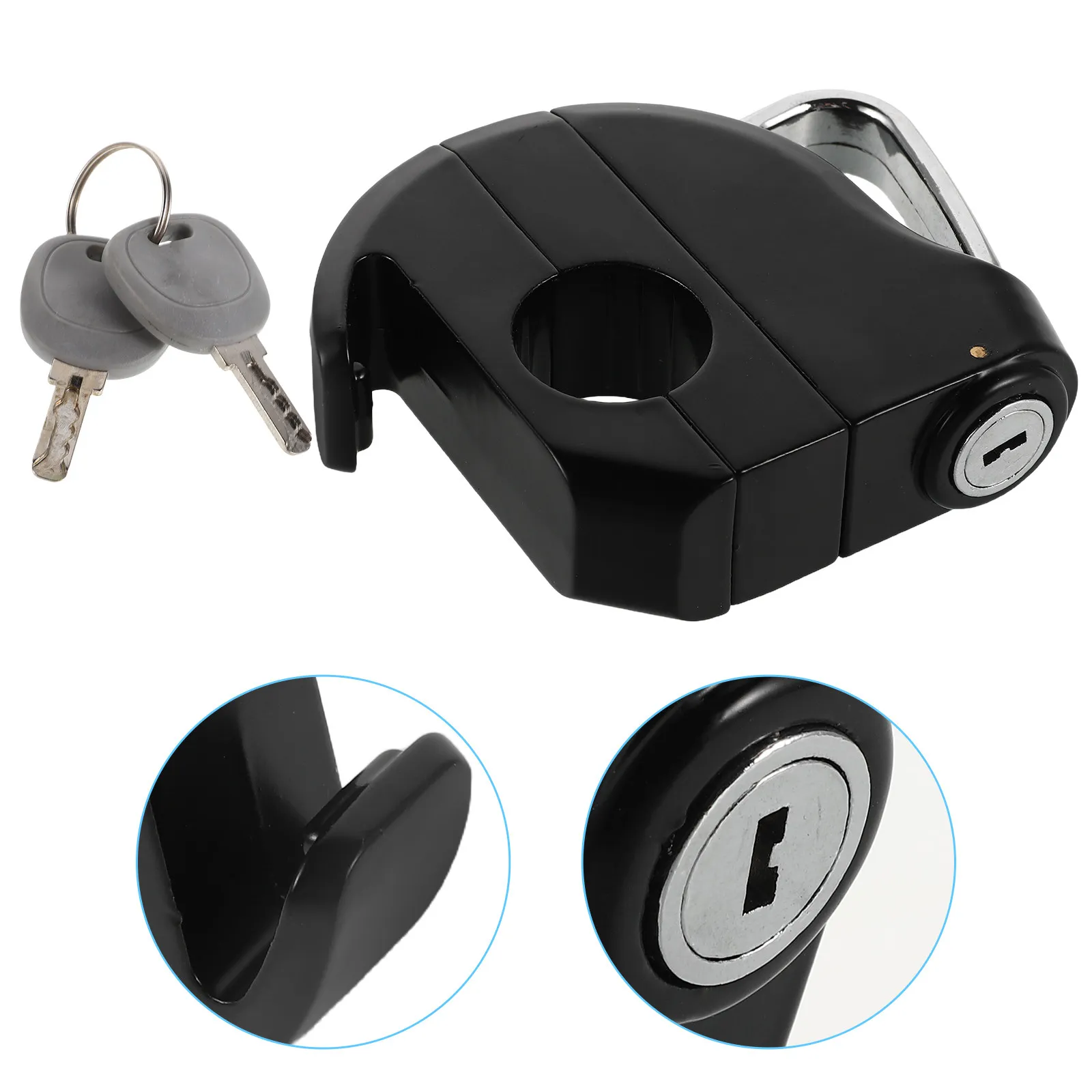 

1Set Lock Universal Anti Theft Aluminum Alloy Motorcycle Electric Scooter Handlebar Mount Security Hook for Bike Helmets