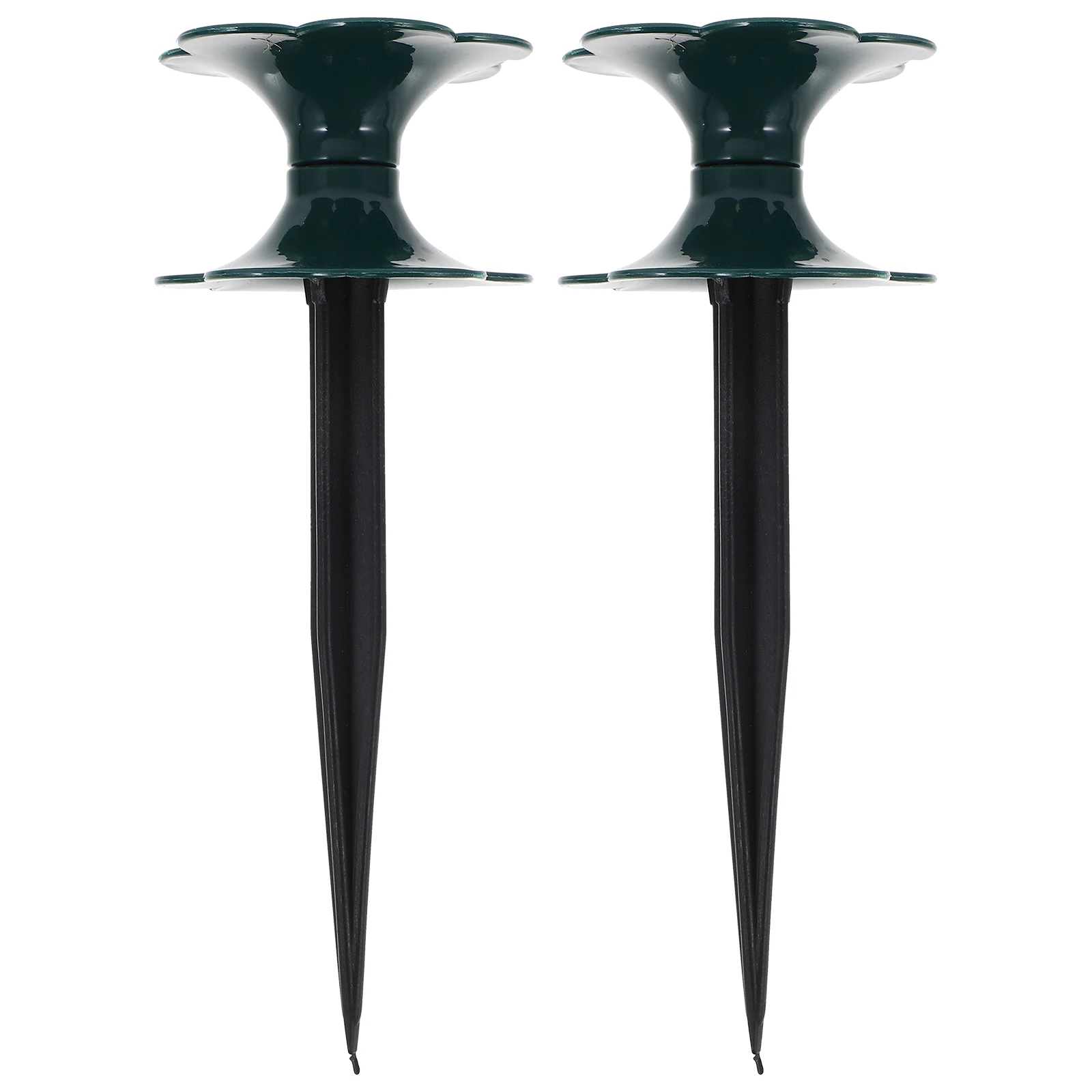

2 Pcs Watering Pipe Wheel Lawn Spike Garden Hose Guide Bed Pvc Holders outside