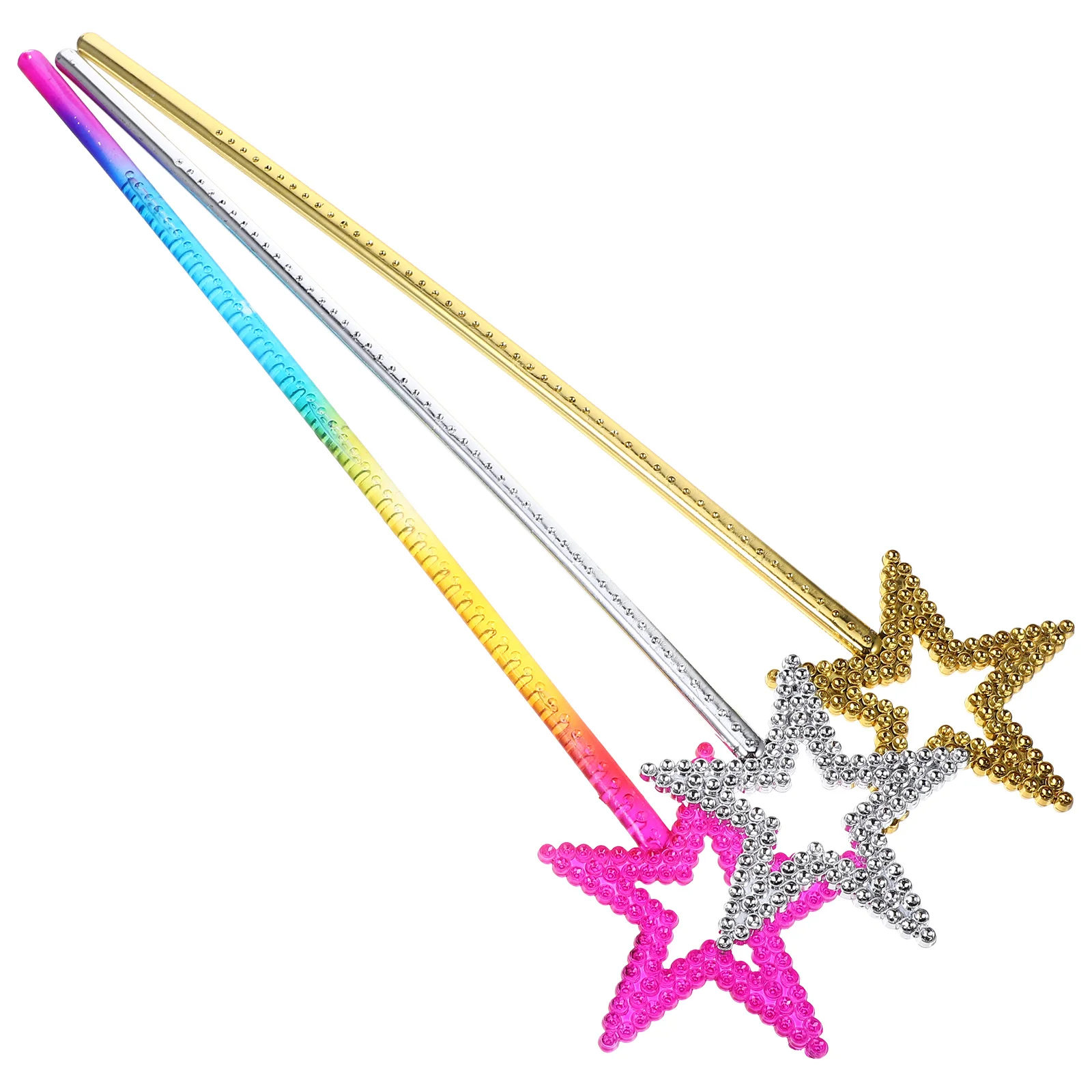 3Pcs Star Wands Fairy Wands Colorful Party Props Kids Role Play Costume Accessories Girls Celebration Supplies