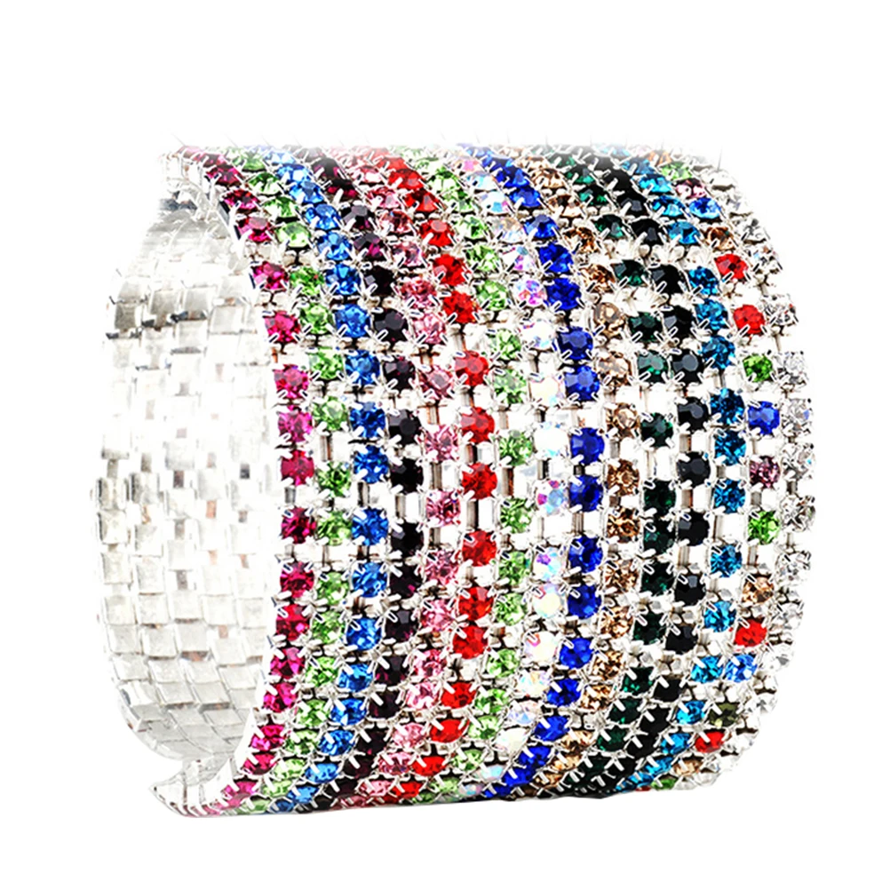 

12pcs Shiny Ladies Bracelet Chain Elastic Bangle Fully-jewelled European Safe Skin Gift Occasions