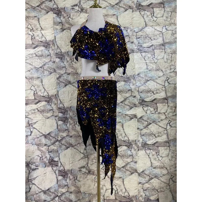 Customized New Belly Dance Costumes Inspirational Sexy Set Flash Performance Dress Competition Team Dress