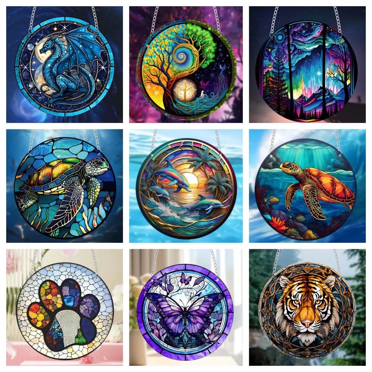 

Marine animal pendant garland colorful disc wall decoration festival decoration high-end color accessories