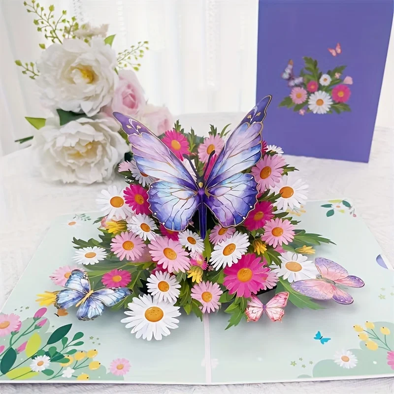 

3D Pop-Up Floral Greeting Card for Birthdays Anniversaries Weddings & Mother's Day - Unique Celebration Gift for All Recipients