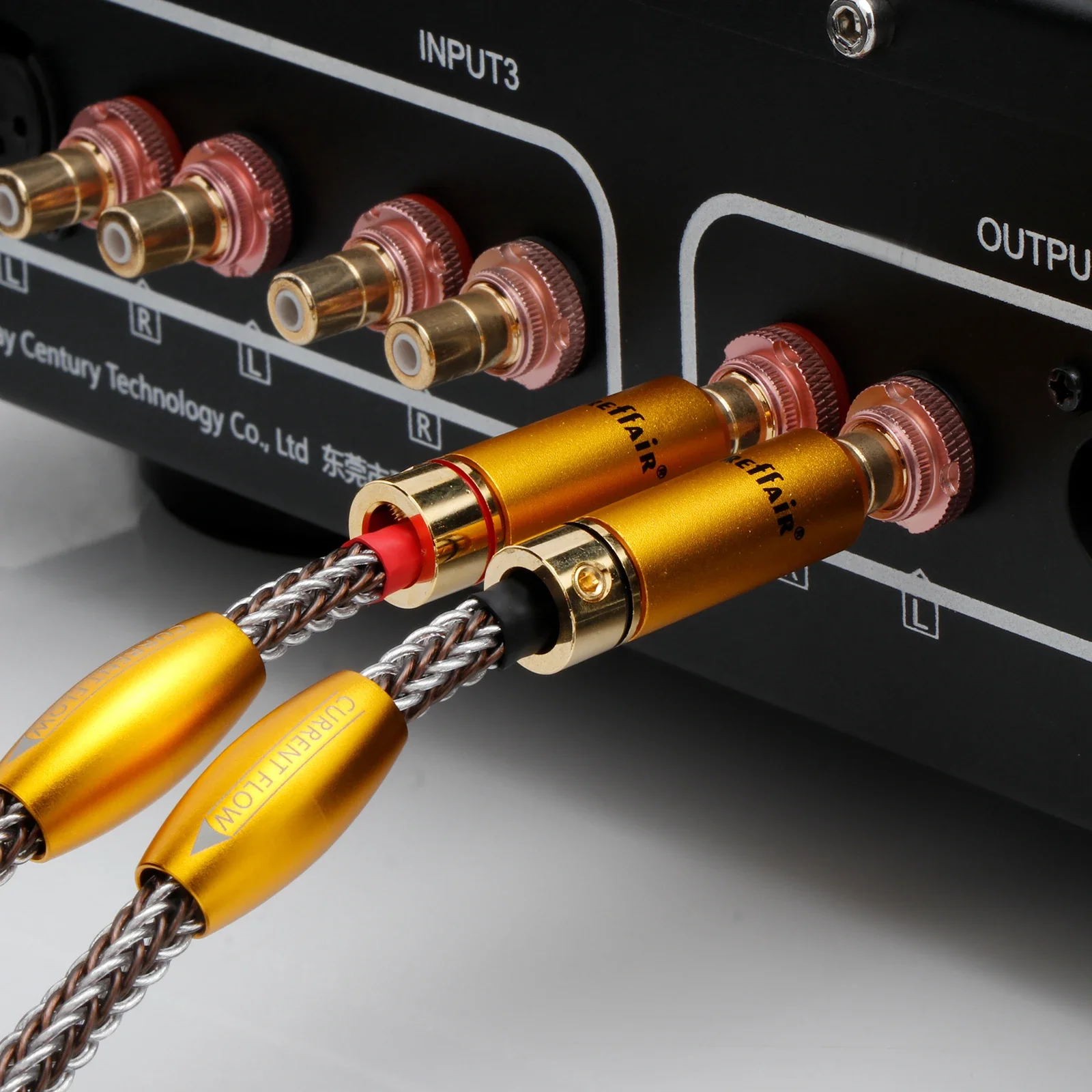 Preffair 1 Pair Gold-Plated RCA Signal Cable X459R1786 16-Core OCC Silver-Plated Copper Conductors PVC Insulation 6.6mm Diameter