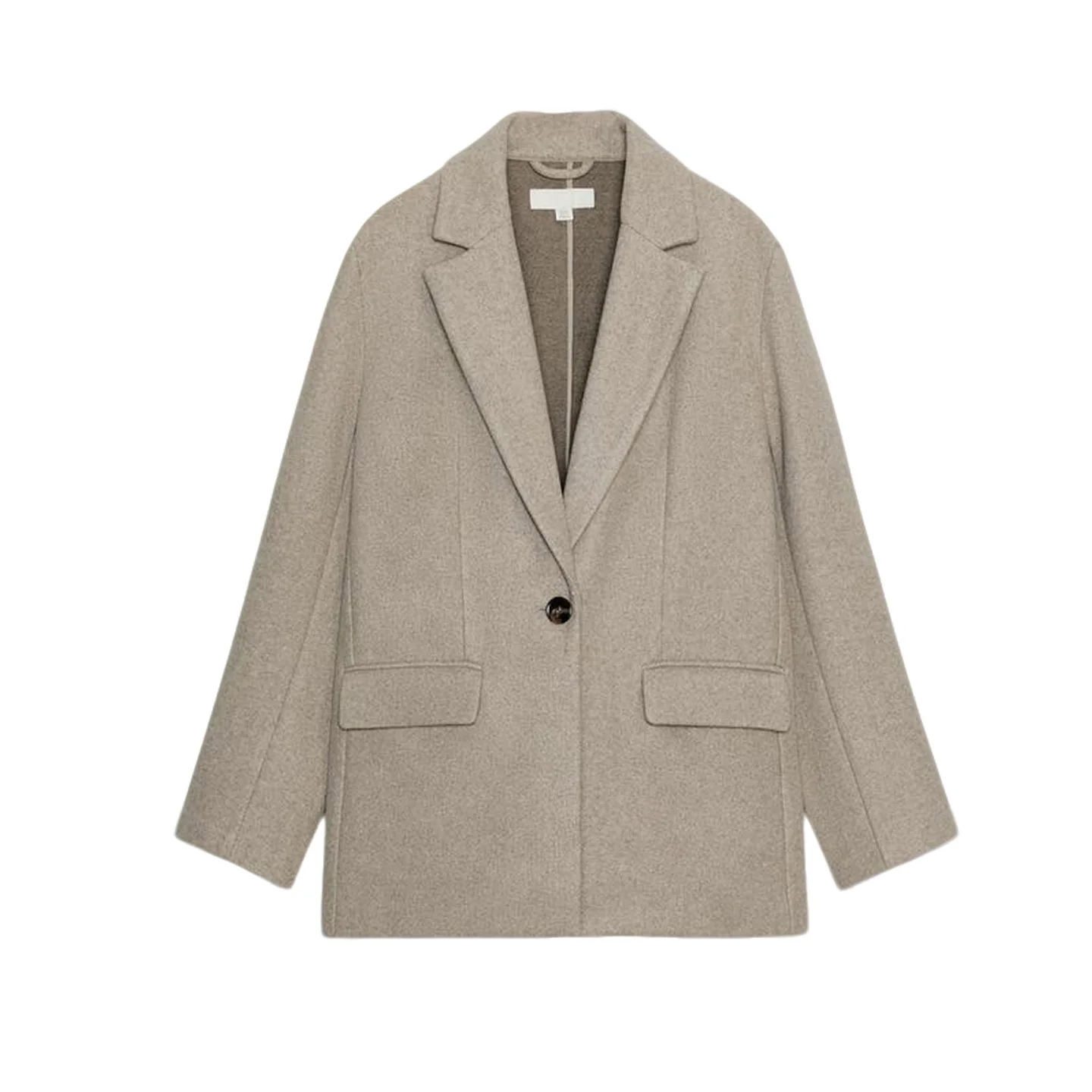 Nieuwe herfst damesjas van zacht materiaal met lange mouwen en knoopsluiting, casual, op maat gemaakte jas, modieus, slim fit, polyester F...