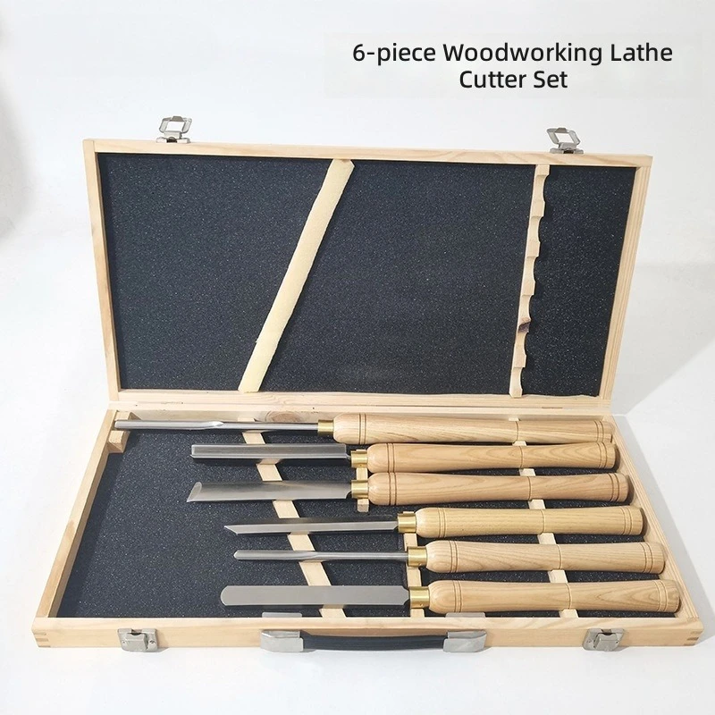 

New woodworking turning tool high steel six-piece set HSS cart knife beech handle knife carving knife wood carving