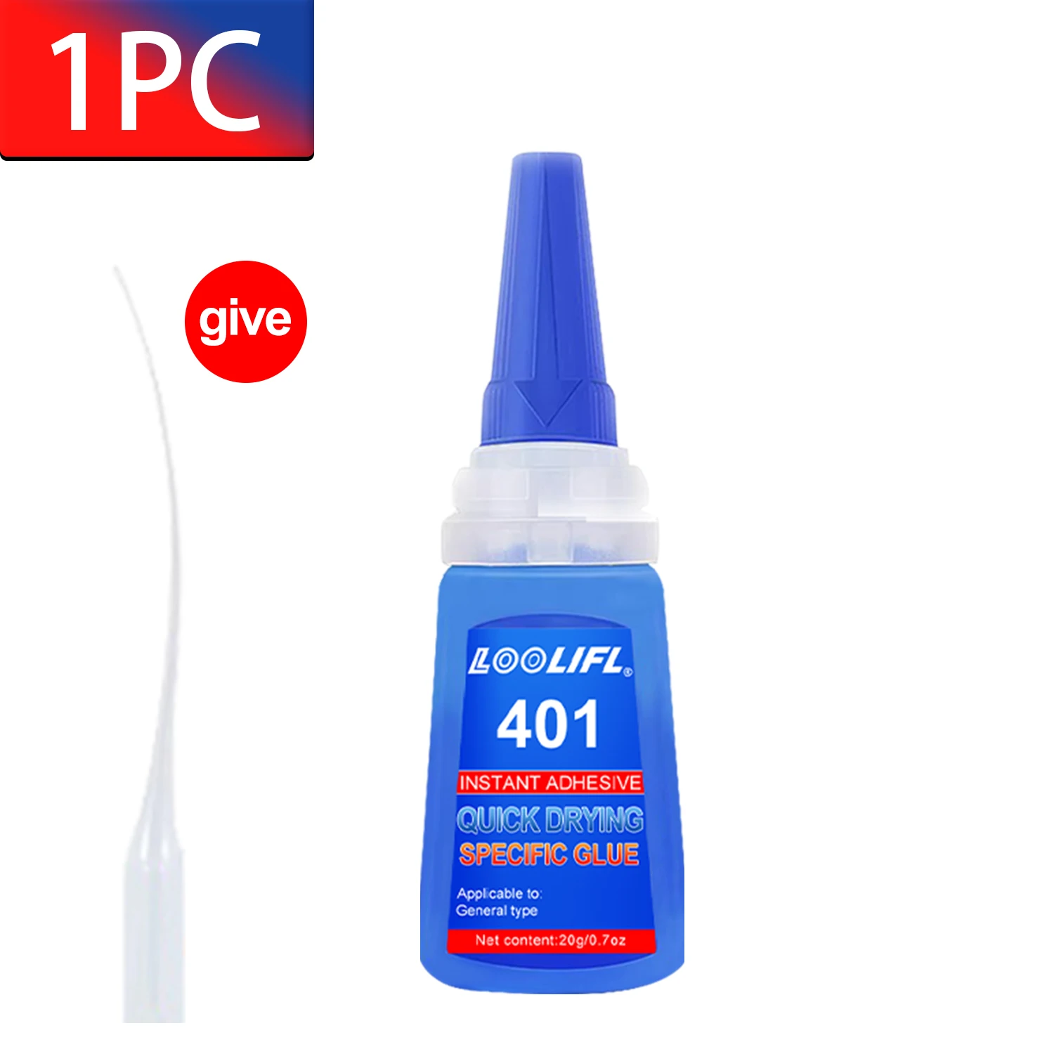 Loolifl 1–7 Stück 401 Instant Strong Super Glue Universal Superglue Mighty Instant Glue für Harz, Keramik, Metall, Glas, schnell trocknender Kleber