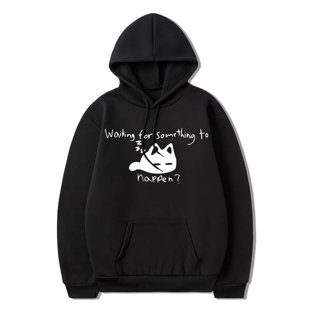 Manga Waiting for Something To Happen Omori Cat Print Hoodie Cats Lover Sweatshirt Winter Cotton Anime Graphic Tracksuit Unisex