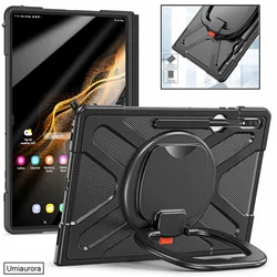 For Samsung Galaxy Tab S8 S9 S10 Ultra 14.6 inch 2024 SM-X920 SM-X910 SM-X900 Tablet Case 360 Rotation Hand Ring Stand PC Cover