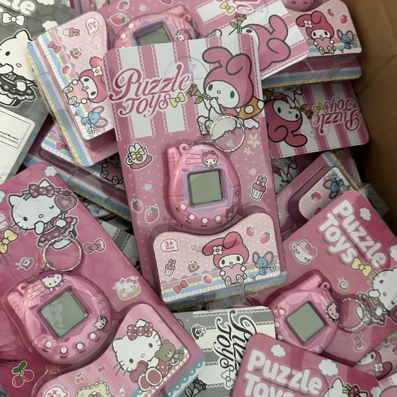 

HOT Cartoon Sanrio Pet Game Console Harajuku Girl Pink Angel Hello Kitty Keychain Pendant Kawaii Charm Vintage Hello Kitty Gift