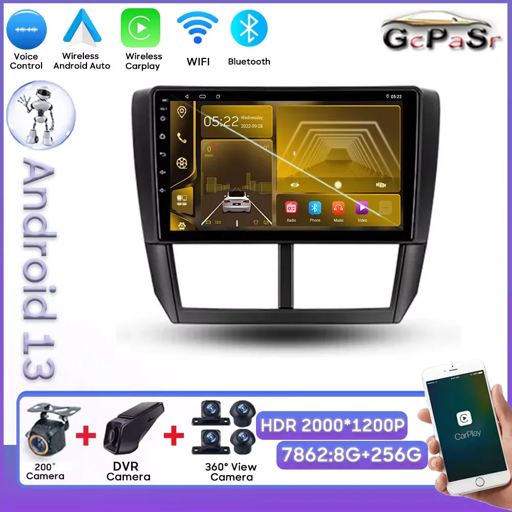 Car Android For Subaru Forester 3 SH For Subaru Impreza GH GE GPS Navigation Stereo Head Unit No 2din DVD Rear Camera 8 Core DSP