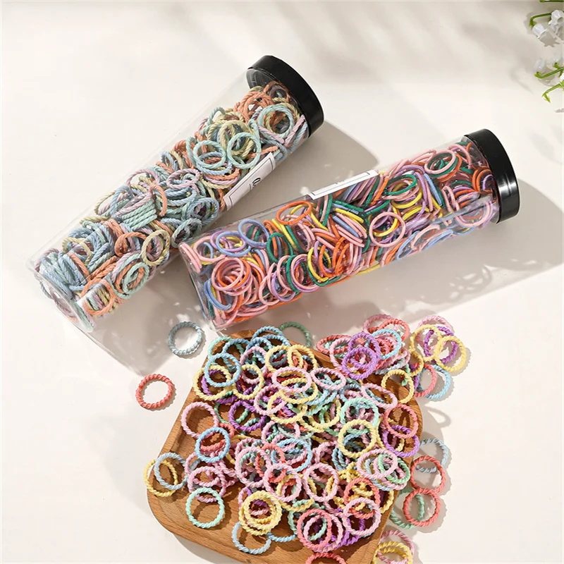 280/300Pcs Small Elastic Hair Bands for Girls Children Rubber Band Basic Simple Candy Color Braided Scrunchies Hair Accessories