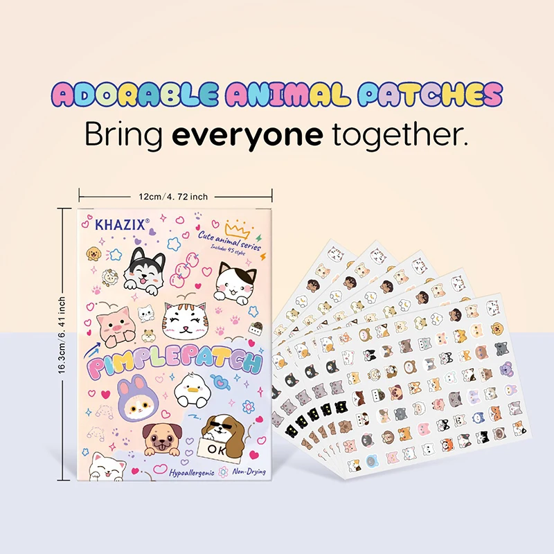 700 قطعة الكرتون تحت عنوان القط الكلب الأشكال حب الشباب بقع لطيف غير مزعجة مقاوم للماء تنفس للاستخدام اليومي الوجه بثرة ملصق #6