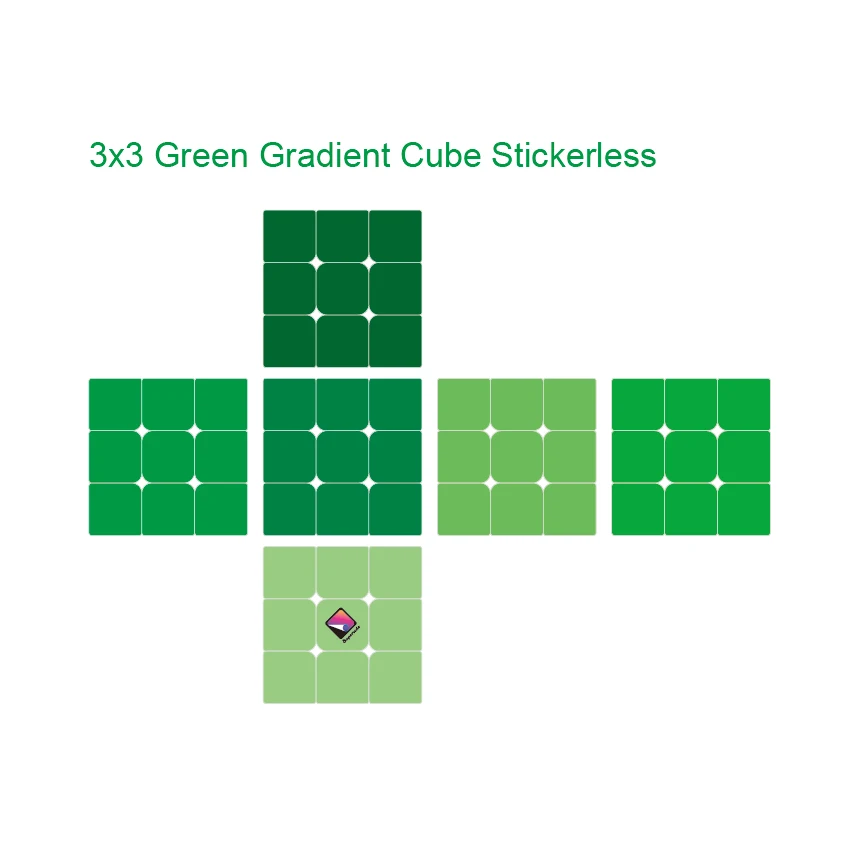 Calvin's Green Gradient 3x3x3 Cube Stickerless Magic Cube Professional Cubo Magico Puzzle Chileren Gift Toy