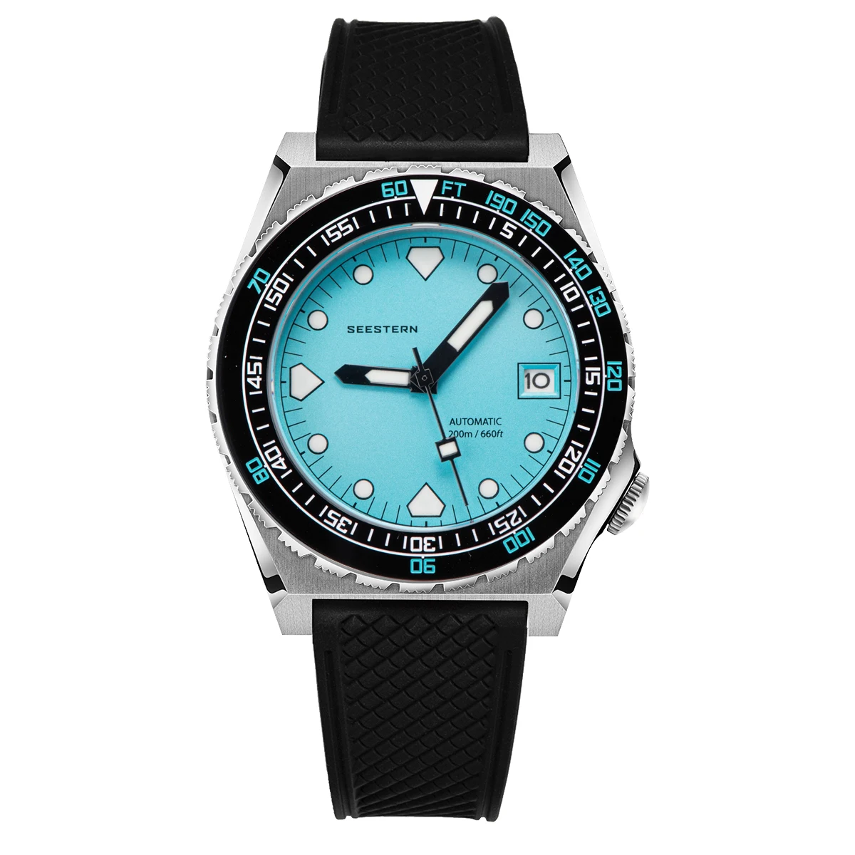 Seestern Diver Watch Men SUB600T Automatic Mechanical Sapphire Crystal Luminous Date 200m Turn FKM Rubber Wristwatch Top Brand