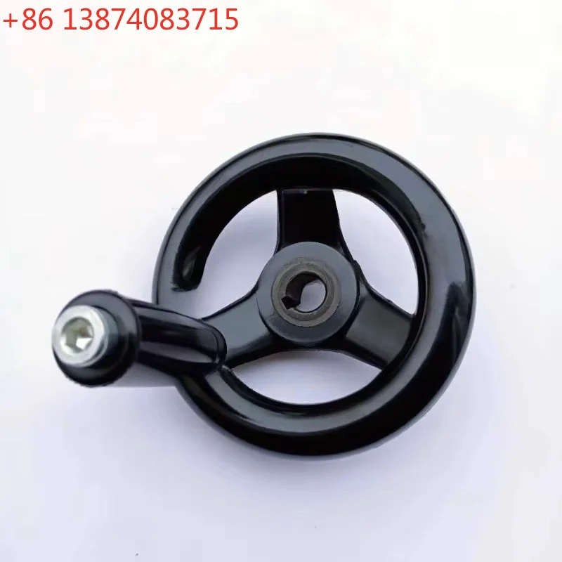1PC Heavy Black Milling Machine Lathe CNC Spoked Hand Wheel Wave Round bakelite three handwheel 12x100mm 22x250mm 25x250mm