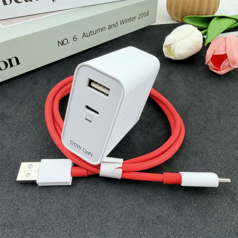 ONEPLUS 120W Dual Ports Charger EU SuperCharge USB A/C PD Power Adapter 12A Type C Cable For 1+ 15 13r 12r 13 12 11 Ace 5 6 PRO