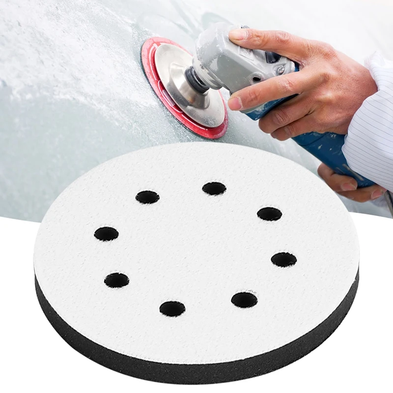 10 Pieces 5In Soft Density Foam Interface Pad Hook And Loop Foam Sanding Pads 125Mm Sponge Cushion Buffering Backing Pad